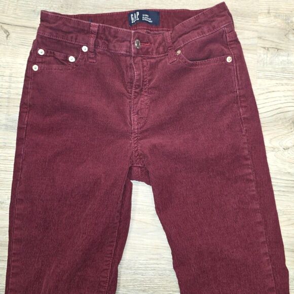 GAP Classic Straight Maroon Corduroy Size 0/25 - Picture 2 of 7